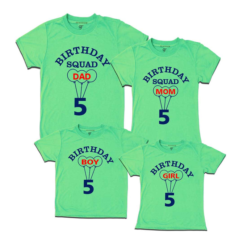 5th Birthday Family T-shirts in Pista Green Color available @ gfashion.jpg