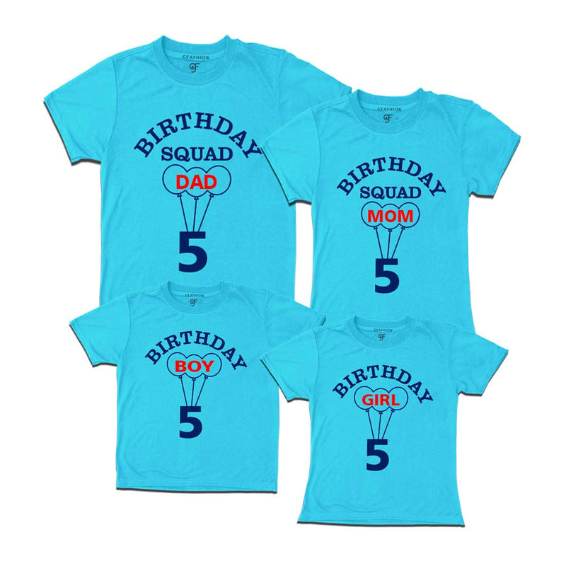 5th Birthday Family T-shirts in Sky Blue Color available @ gfashion.jpg