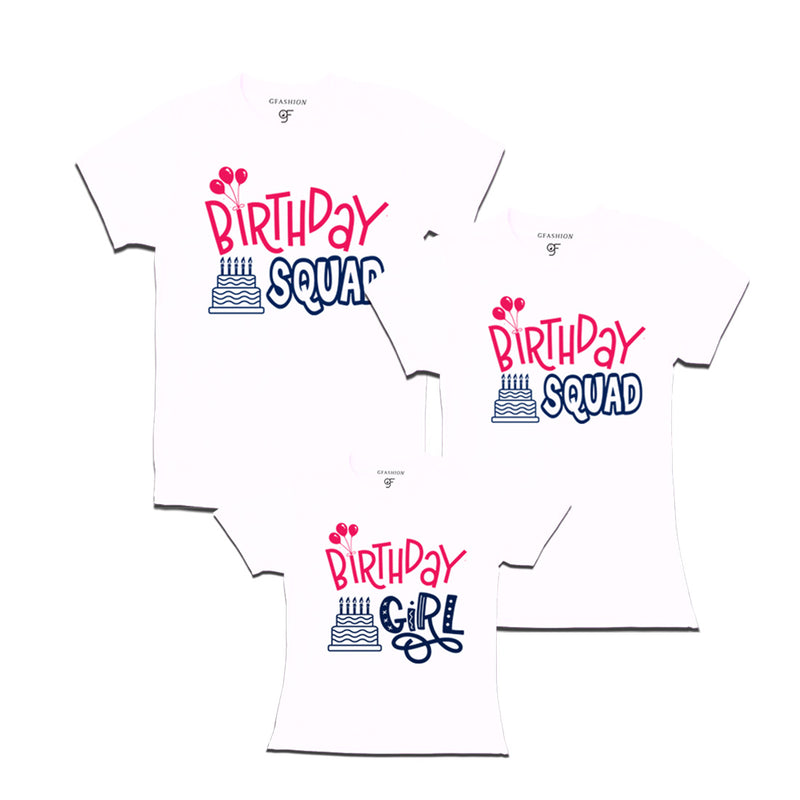 Birthday Squad Dad ,Mom & Birthday Girl T-shirts