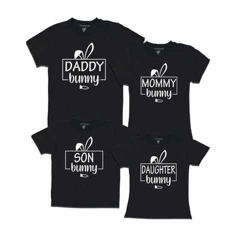 Daddy Mommy Son daughter bunny easter t shirts