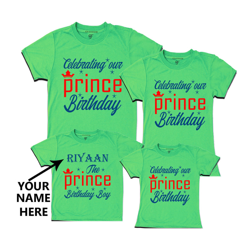 Celebrating Birthday T-shirts with Prince Name-Family in Pista Green Color available @ gfashion.jpg