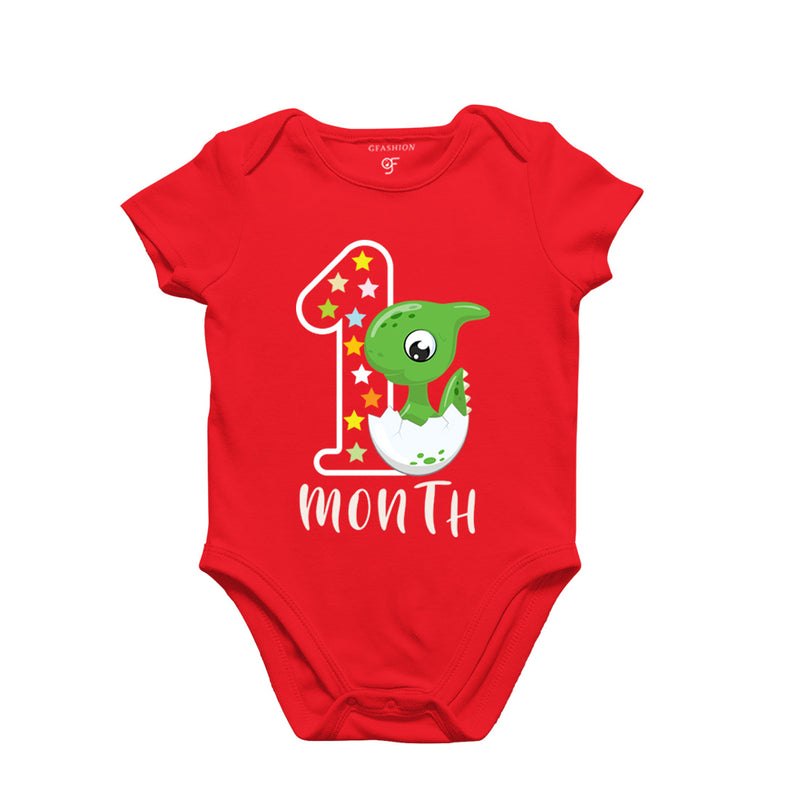 One Month Baby Bodysuit-Rompers in Red Color avilable @ gfashion.jpg