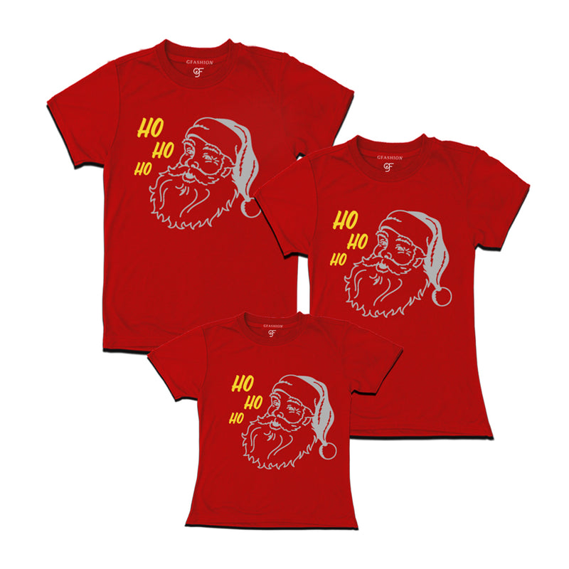 Matching family t-shirt with santa for dad-mom and girl