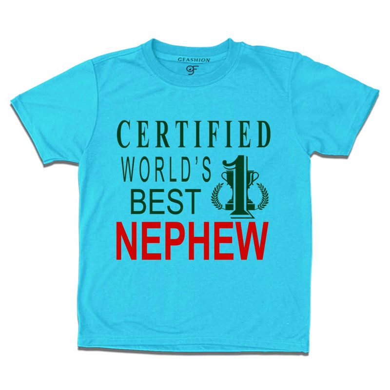 Certified World's Best  Nephew t-shirts-sky blue-gfashion