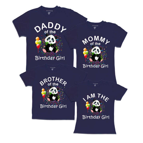 Panda Theme Birthday Girl T-shirts for Family
