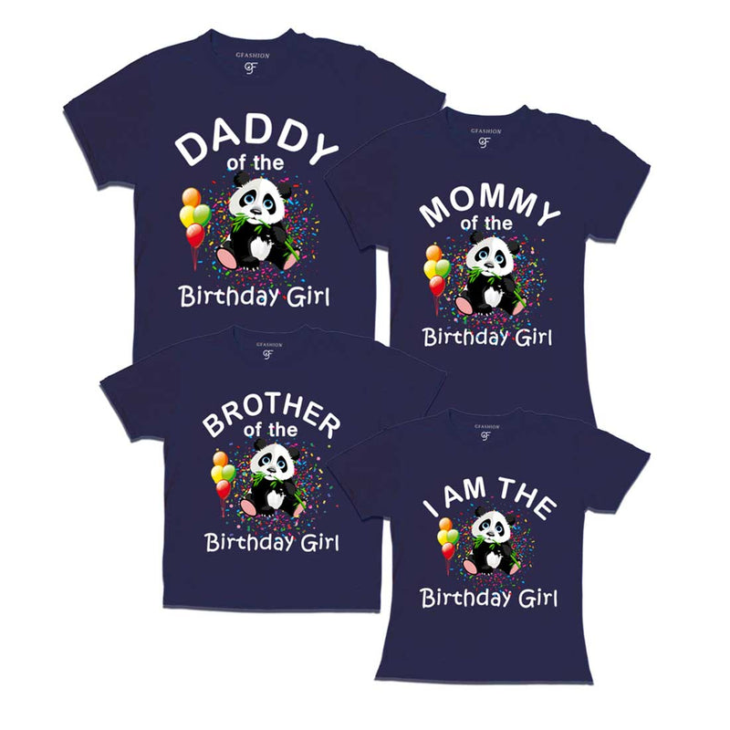 Panda Theme Birthday Girl T-shirts for Family