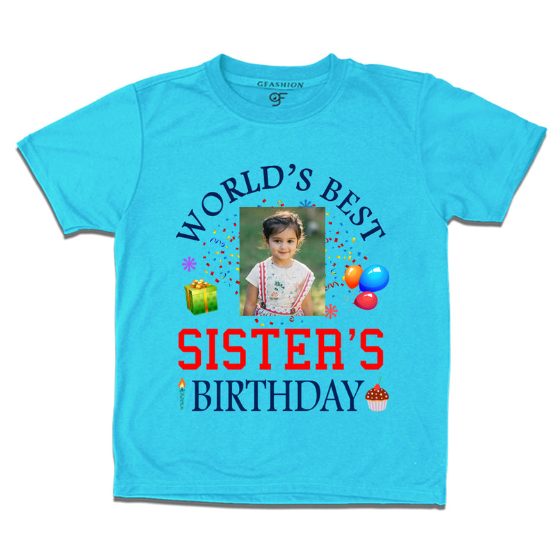 World's Best Sister's Birthday Photo T-shirt in Sky Blue Color available @ gfashion.jpg