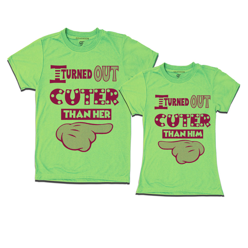 cuter than him-her funny sibling t shirts