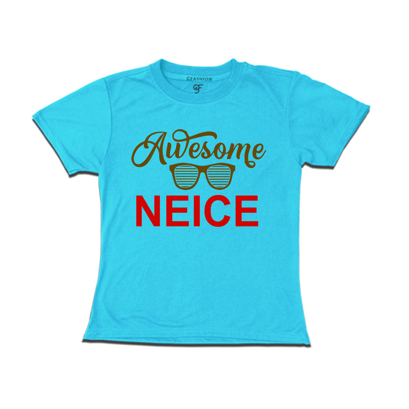 Awesome Neice T-shirts-sky blue-gfashion
