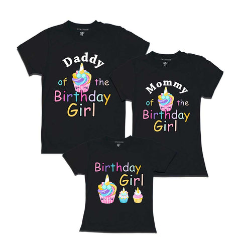 Unicorn Cake Theme Birthday Girl T-shirts for Family