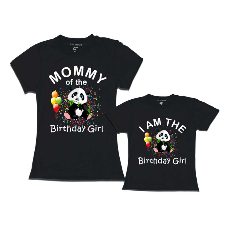 Panda Theme Birthday T-shirts for Mom and Daughter