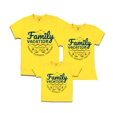 Family Vacation Makes Memories Together T-shirts for Dad, Mom and Son in Yellow Color available @ gfashion.jpg