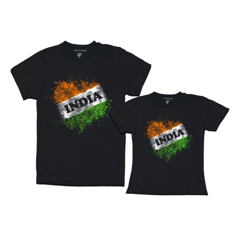 India Tiranga T-shirts for Dad and Daughter in Black color available @ gfashion.jpg