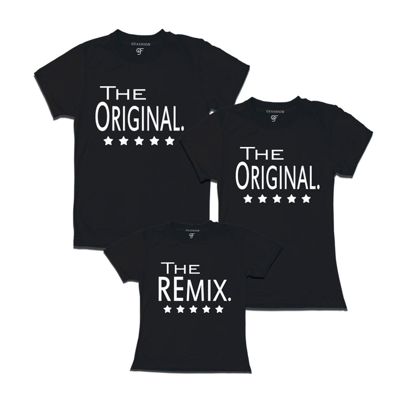 the original the remix dad mom daughter t shirts