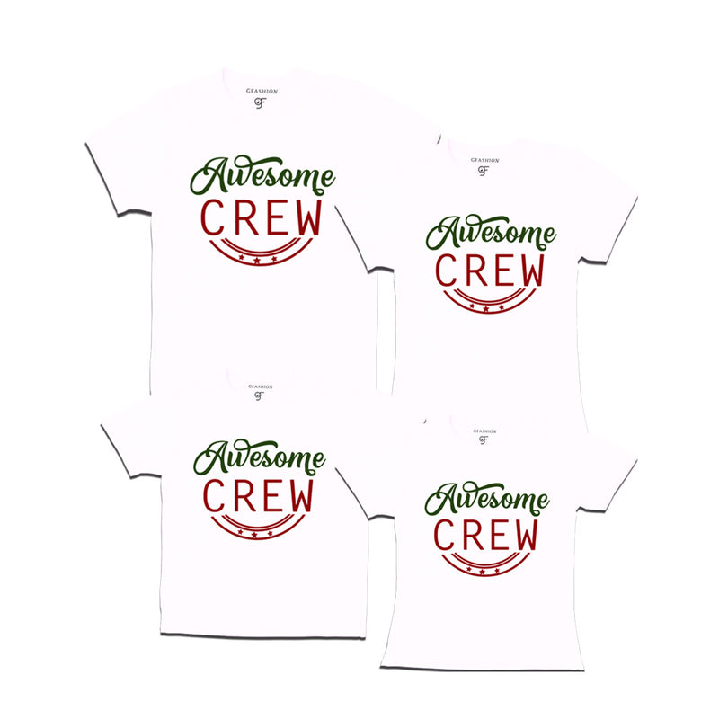 Awesome Crew-Family T-shirts-set of 4