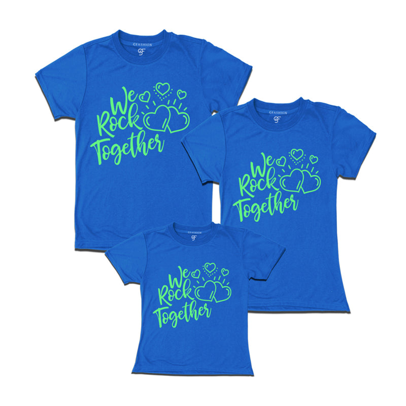 we rock together for a matching family t-shirt set of 3 