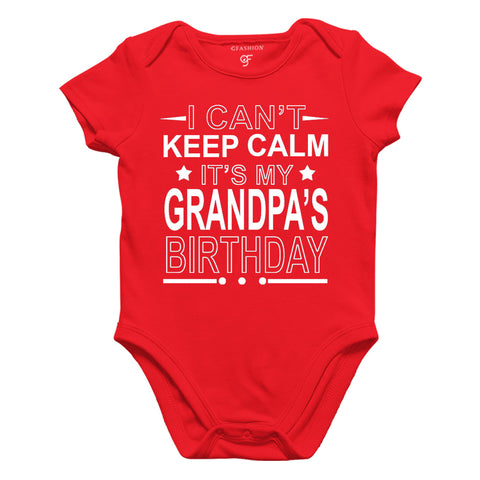 I Can't Keep Calm It's My Grandpa's Birthday-Body Suit-Rompers in Red Color available @ gfashion.jpg