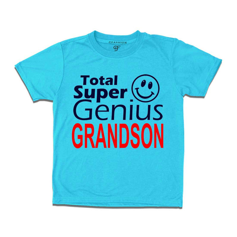 Super genius grandson T-shirts-sky blue-gfashion