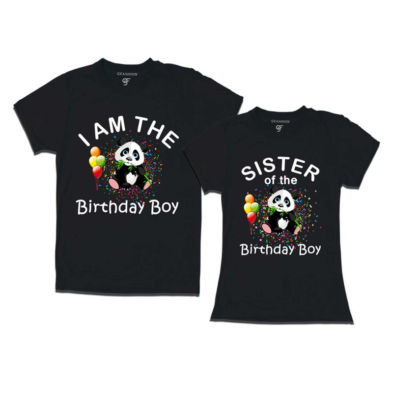 Birthday Boy With Sister -Panda Theme T-shirts
