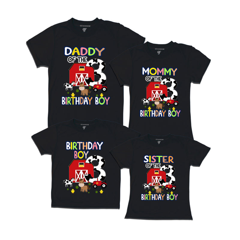 Farm House Theme Birthday T-shirts for Family in Black Color available @ gfashion.jpg (2)