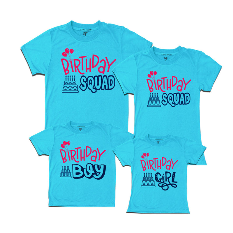 Birthday Squad Dad, Mom, Birthday Boy, Girl T-shirts