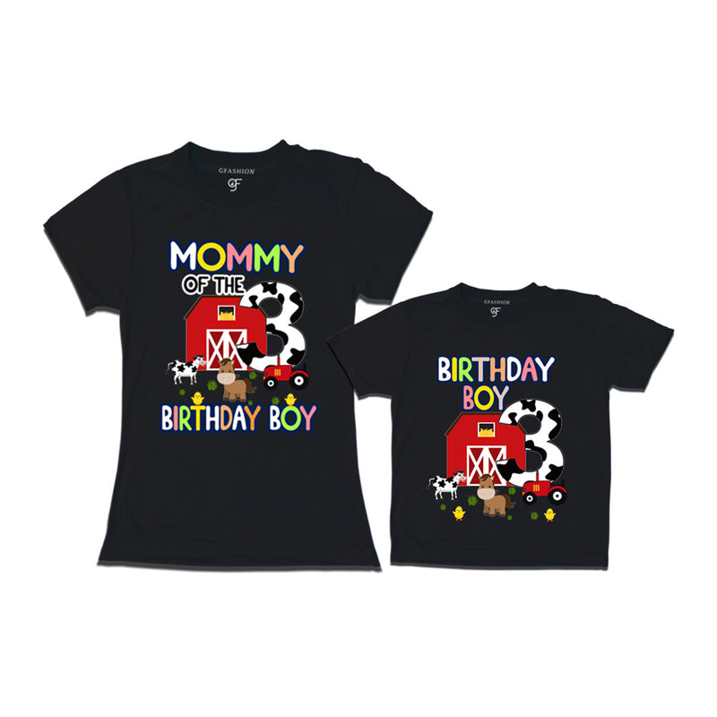 Farm House Theme Birthday T-shirts for Mom  and Son in Black Color available @ gfashion.jpg (2)