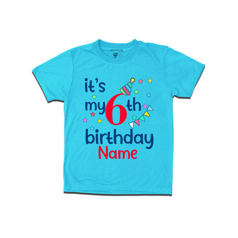 buy now 6th birthday t-shirts for boys ,6th birthday t-shirts for girls from birthday dress collection @ gfashion india