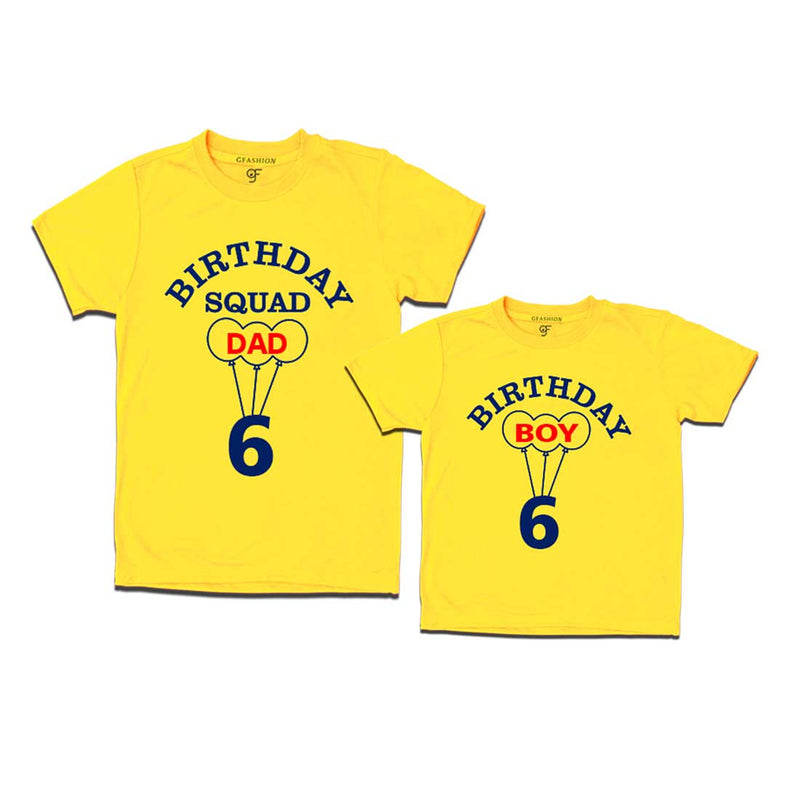 6th Birthday Boy with Squad Dad T-shirts in Yellow Color available @ gfashion.jpg