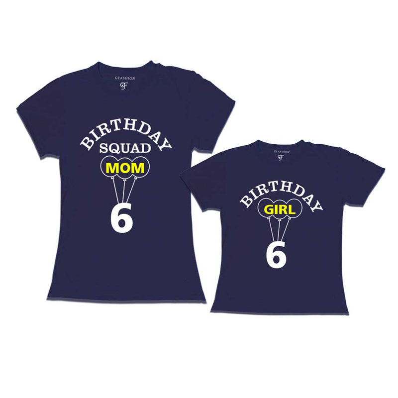 6th Birthday Girl with Squad Mom T-shirts in Navy Color available @ gfashion.jpg