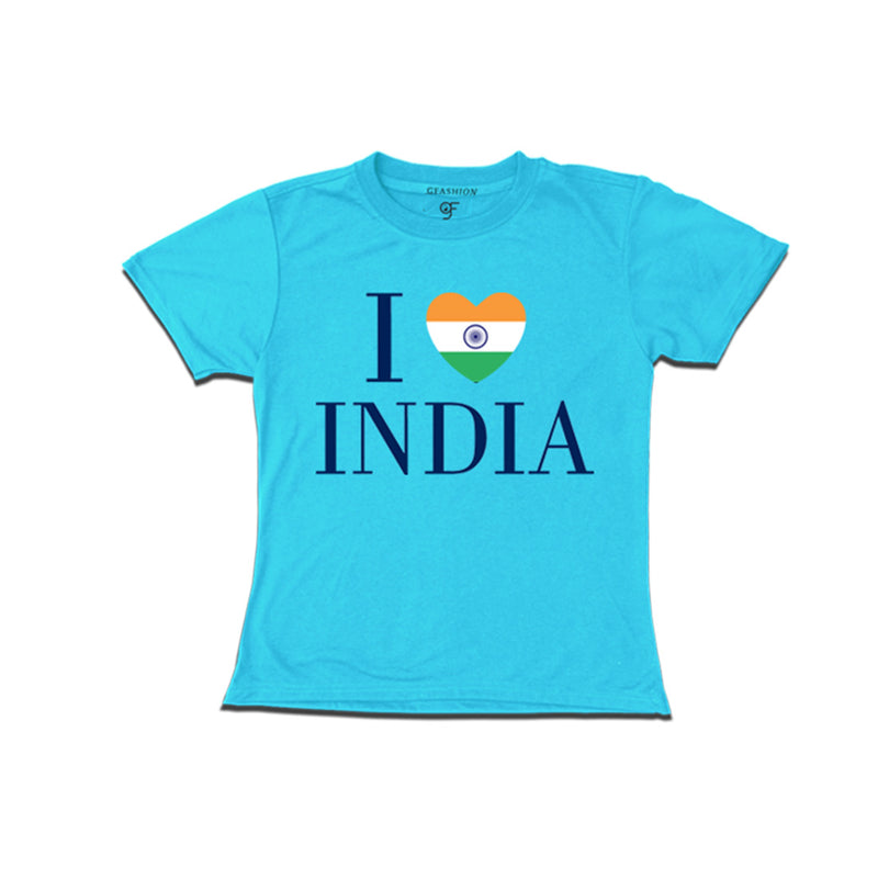 I love India Girl T-shirt in Sky Blue Color available @ gfashion.jpg