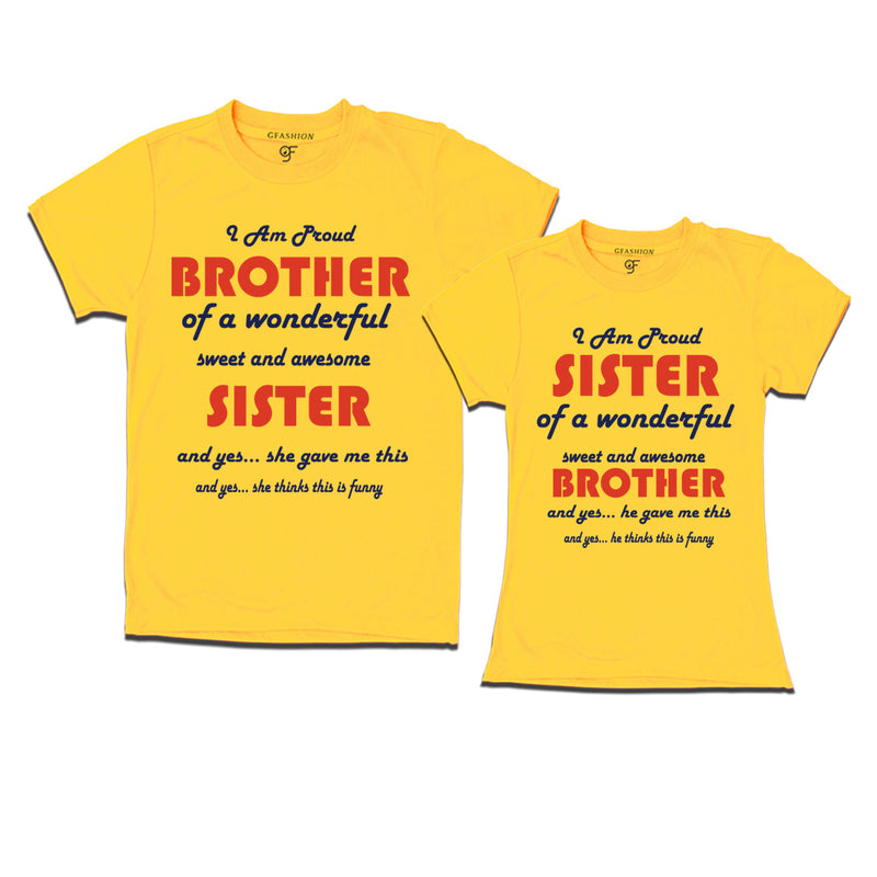 Matching T-shirt for proud brother & proud sister