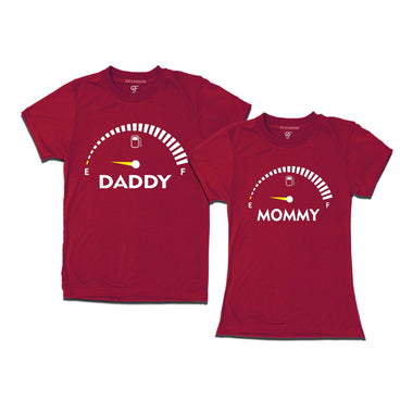SpeedoMeter Matching T-shirts for Dad and Mom in Maroon Color available @ gfashion.jpg