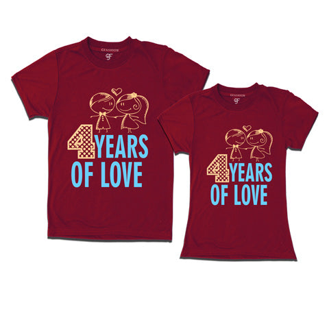  4-years-of-love-t-shirts-Maroon