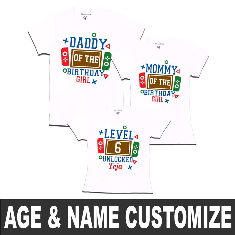 Levelup Birthday Girl T-shirts with family