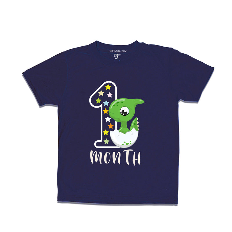 One Month Baby T-shirt in Navy Color avilable @ gfashion.jpg