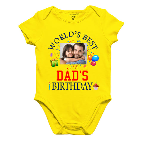 World's Best Dad's Birthday Photo Bodysuit-Rompers in Yellow Color available @ gfashion.jpg