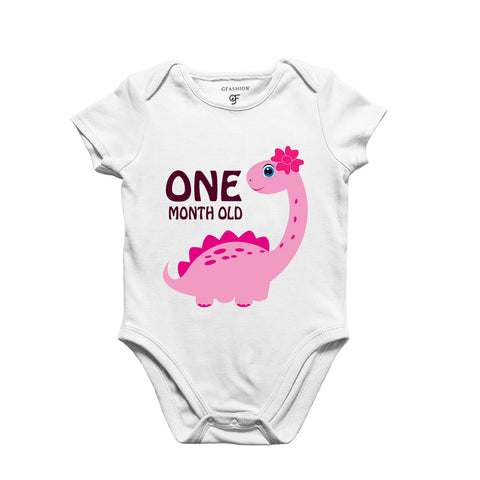 One Month Old Baby Bodysuit-Rompers in White Color avilable @ gfashion.jpg