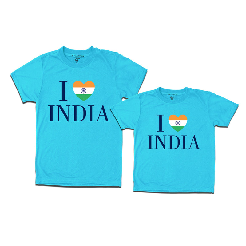 I love India Dad and son T-shirts in Sky Blue Color available @ gfashion.jpg