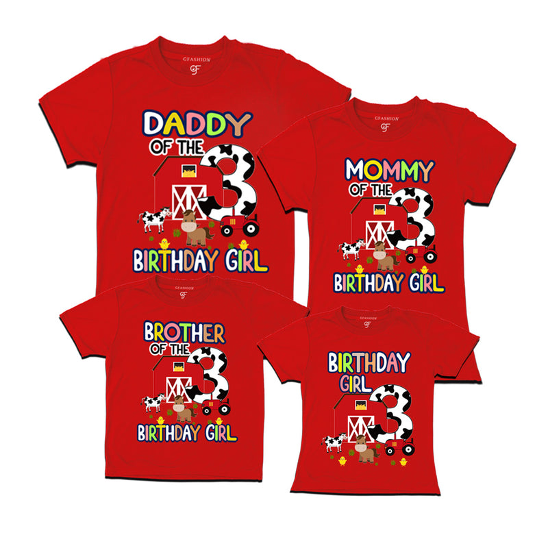 Birthday T-shirts for Girl with Family-Farm House Theme in Red Color available @ gfashion.jpg