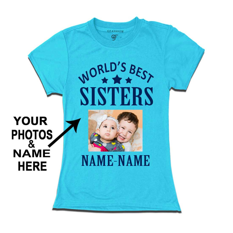 World's Best Sister T-shirt with Photo and Name Customize in Sky Blue Color  available @ gfashion.jpg