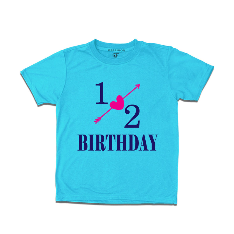 1/2 birthday t-shirts-skyblue