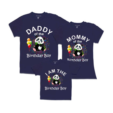 Panda Theme Birthday Boy T-shirts with Dad and Mom