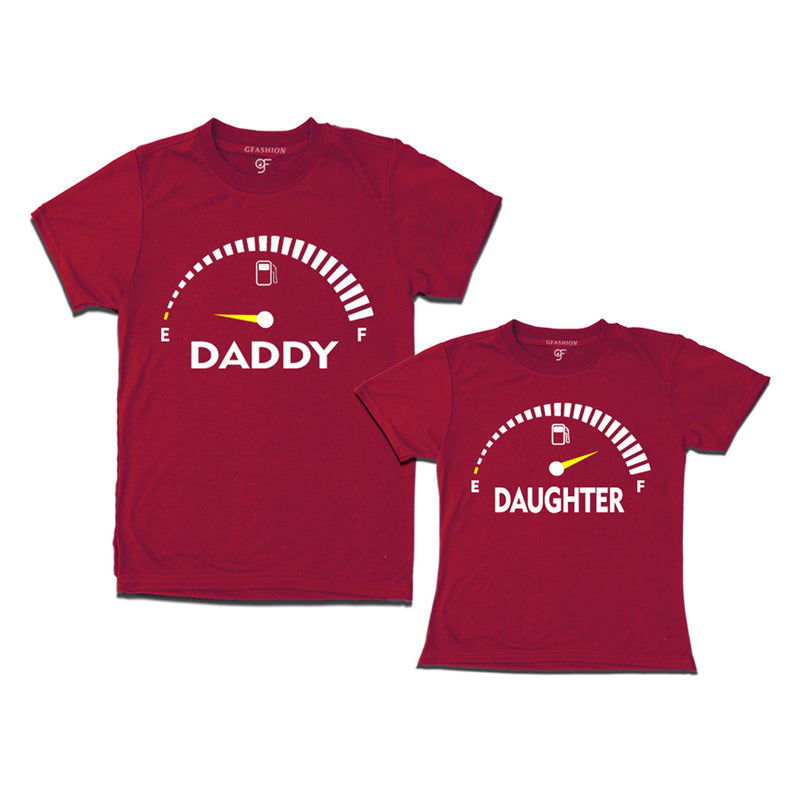 SpeedoMeter Matching T-shirts for Dad and Daughter in Maroon Color available @ gfashion.jpg