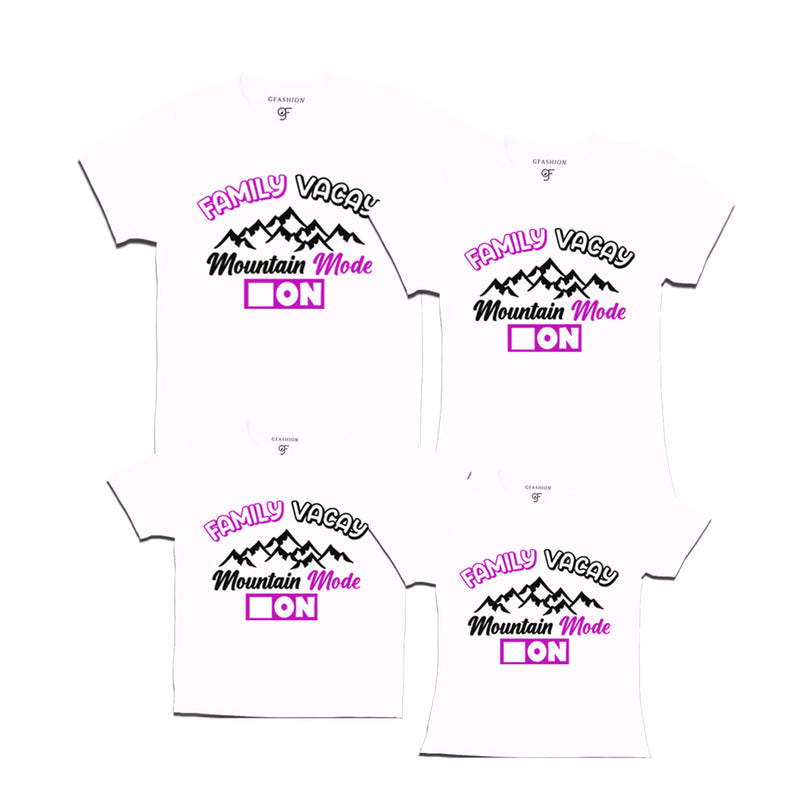 Family Vacay Mountain Mode On T-shirts in White Color available @ gfashion.jpg