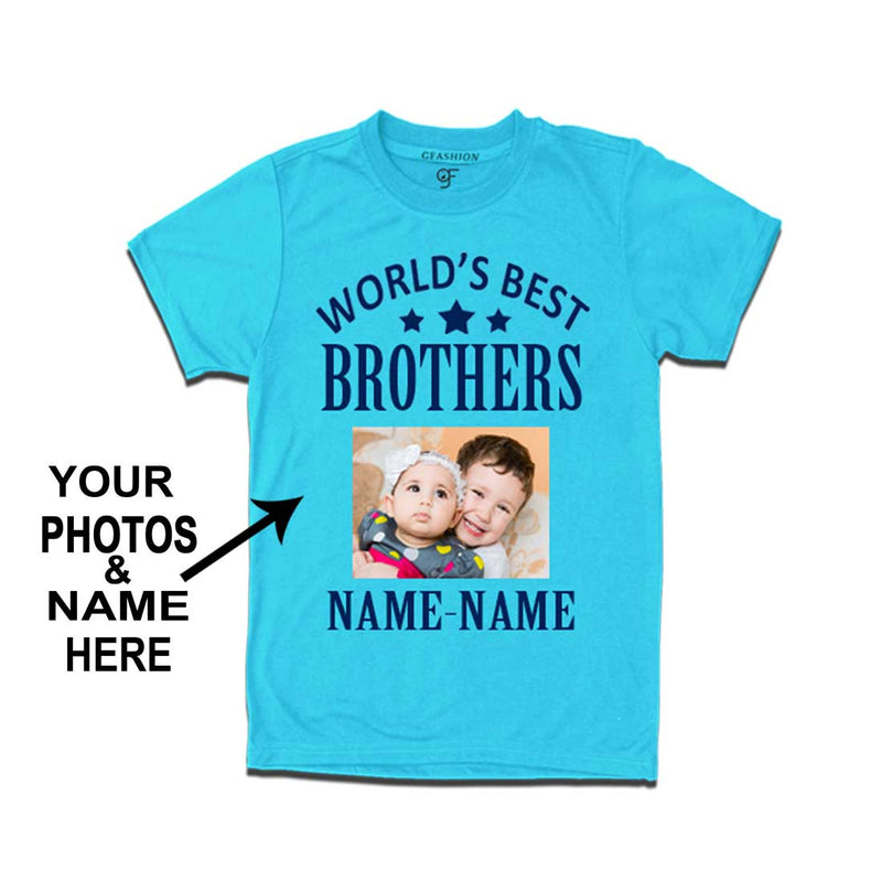 World's Best Brother T-shirt with Photo and Name Customize in Sky Blue Color  available @ gfashion.jpg