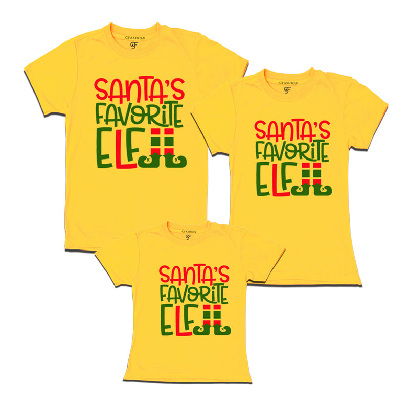 santa's favorite elf matching family tshirt father mother and kid