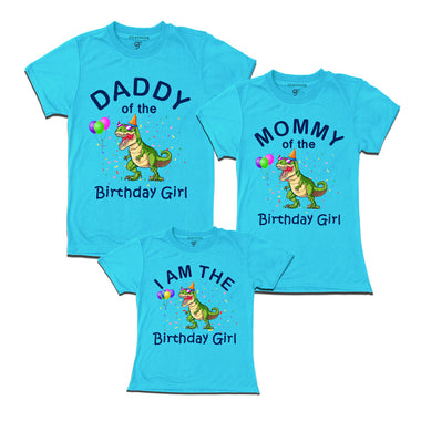 Dinosaur Theme Birthday T-shirts for Dad Mom and Daughter