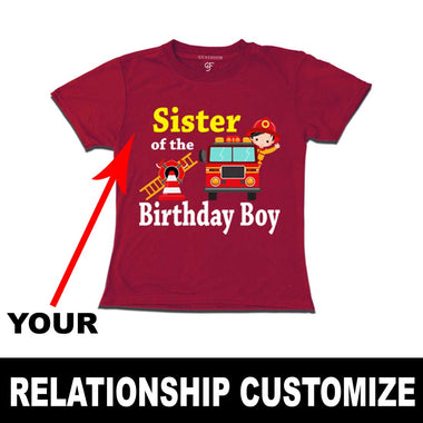 Firefighter theme Birthday Boy's Relation Customize T-shirt