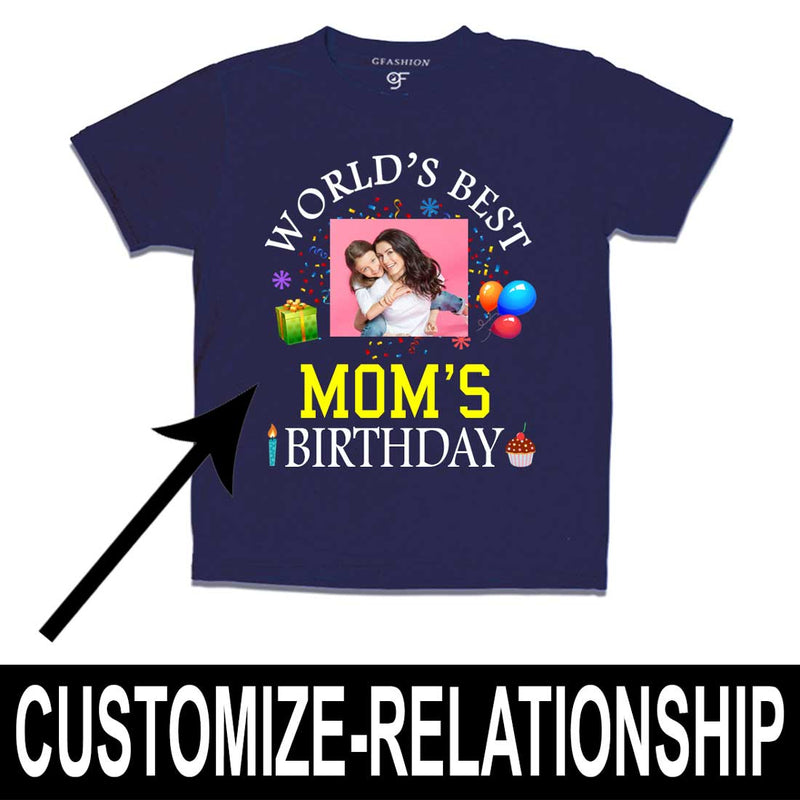 World's Best Mom's Birthday Photo T-shirt in Navy Color available @ gfashion.jpg