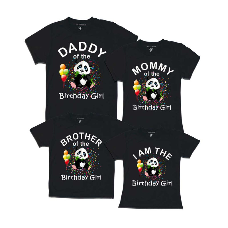 Panda Theme Birthday Girl T-shirts for Family